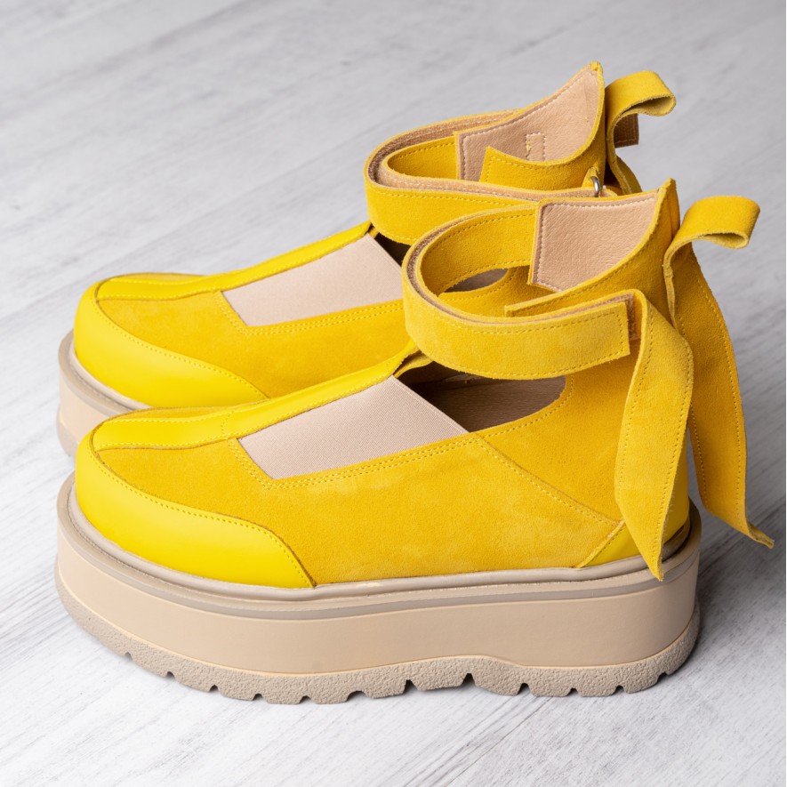 *Pantofi - .Lyon - Snake Yellow